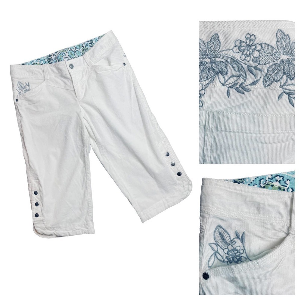 Athleta white corduroy capri pants women’s size 4